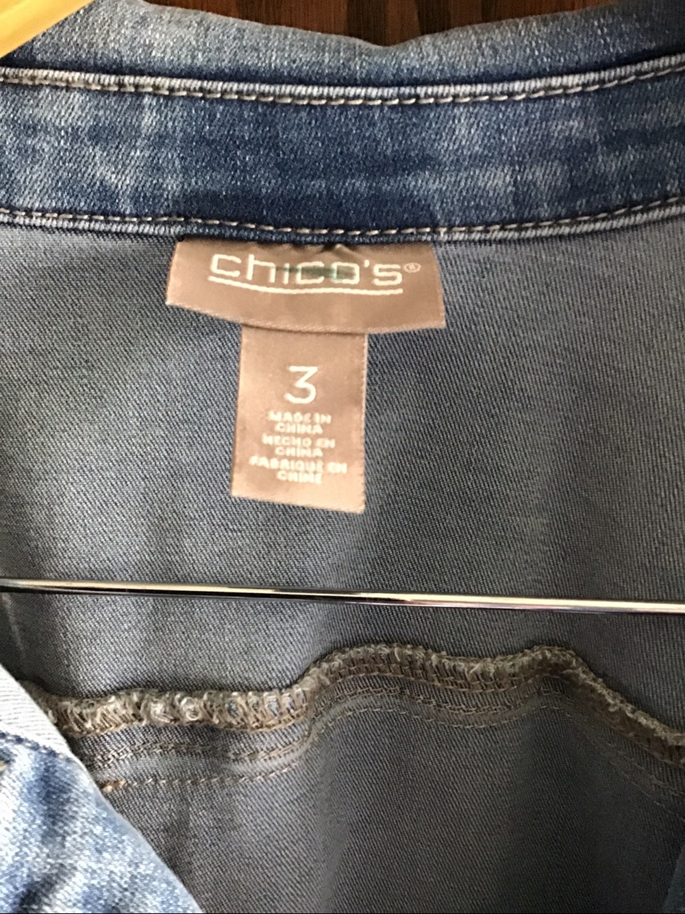 Chico's Denim Fringe Western Jacket Size 3 (XL) Cowgirl Festival Nashville Boho - Picture 5 of 7